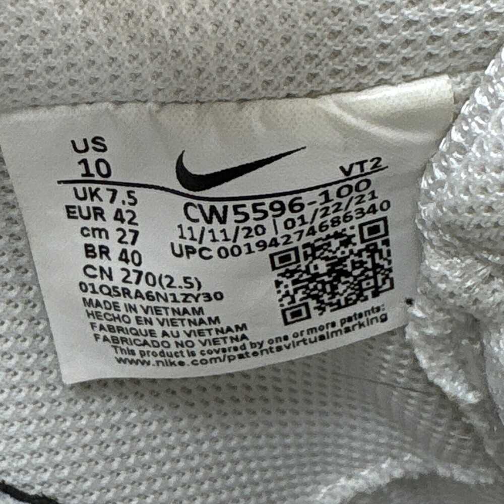 Nike Court Vision White Silver Womens US Size 10 EUR 42 CW5596-100 Sneakers - Picture 10 of 10